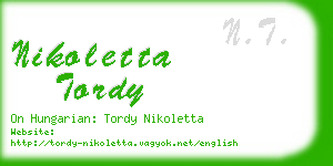 nikoletta tordy business card